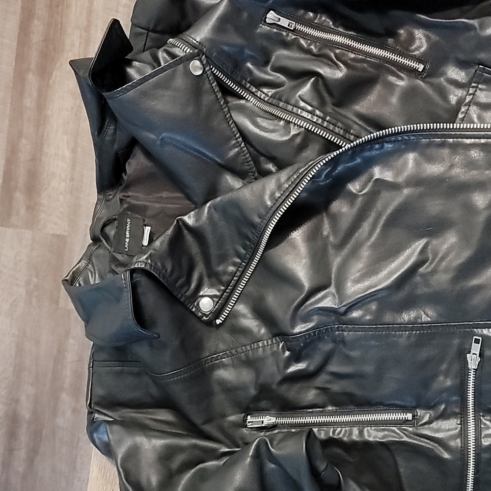 Faux leather moto jacket
